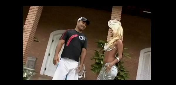  Stunning tanned blonde Talita Brandao was supplied with goods to the greatest possible extent by muscular well hung stud